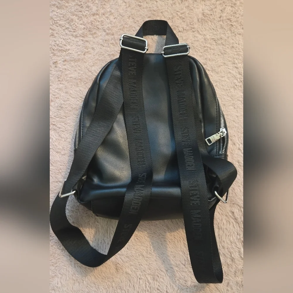 Steve Madden Black and White Dazzle Sparkle Rhinestone Backpack